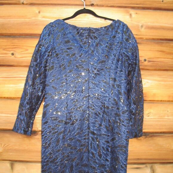 Mac Duggal 12412 Womens LONG SLEEVE RUCHED SEQUINED V-NECK GOWN Dress - Picture 11 of 15